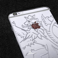 silver rhodium iPhone 6 with Czech lion theme